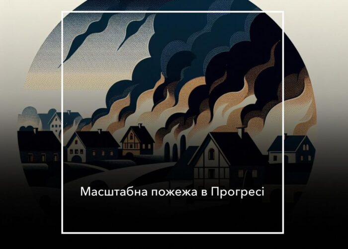Унаслідок бойових дій сталася масштабна пожежа в селі Прогрес