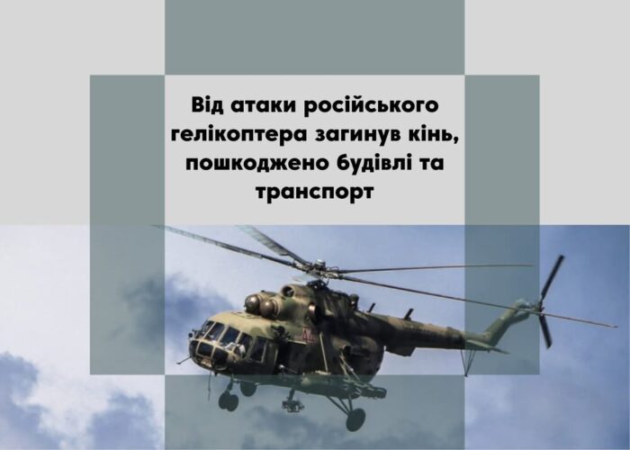 російські війська атакували Семенівщину: загинув кінь, пошкоджено будівлі та транспорт