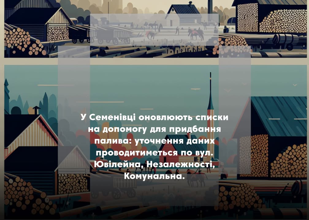 Семенівська міська рада уточнює дані для виплати допомоги на дрова